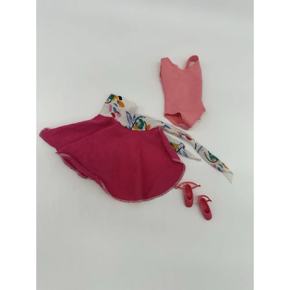 Vintage 1984 Barbie B Active Fashions #7915 Pink Leotard Wrap Skirt Shoes